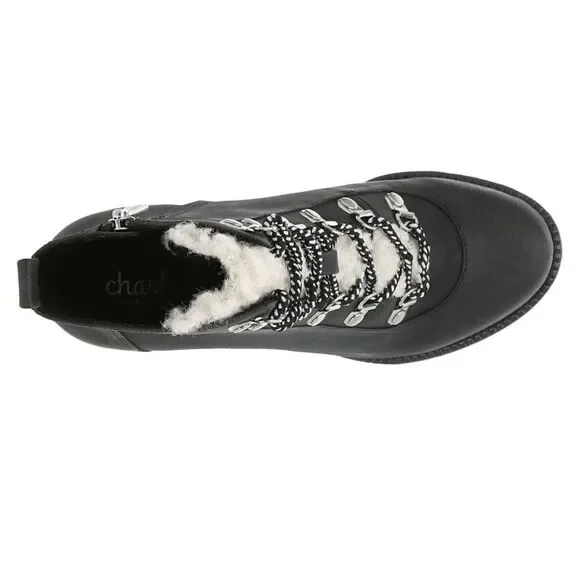 CHARLES BY CHARLES DAVID WEARY FAUX NUBUCK AND FAUX-FUR PLATFORM ANKLE BOOTS - Picture 8 of 16